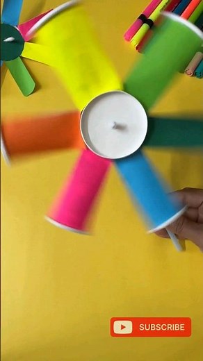 how to make paper windmill at home , paper cup windmill making, easy spinning toy #shorts #ytshorts