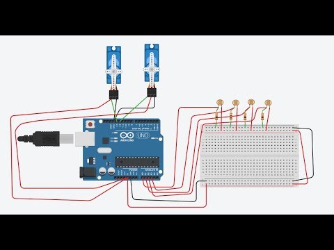 Solar tracking system + Servo motor+ tinker cad (Arabic)