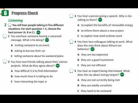 Action 11 Module 6 Progress Check 6 LISTENING TASK (ex 2 p. 89)