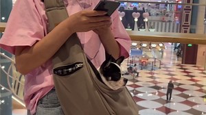 CUBY Dog and Cat Sling Carrier - Hands Free Adjustable Small Pet Sling - Soft Pouch and Tote Design - Suitable for Puppy, Small Dogs Cats Outdoor