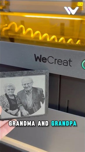 Engraving Portrait on a tile with the ‪@WeCreatOfficial‬ Vision Pro laser engraver
