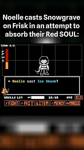 Noelle casts Snowgrave on Frisk in order to absorb their SOUL #undertale #deltarune