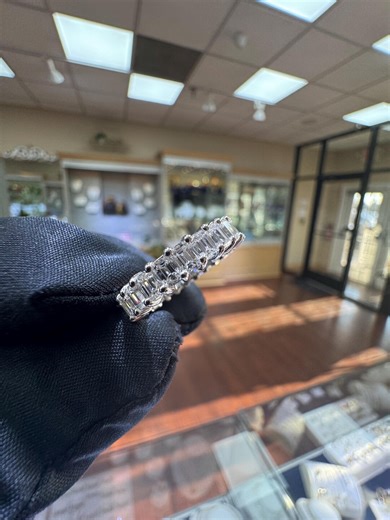 Emerald Cut Diamond Eternity Band 3.8 CTW, 14K & Natural Diamond - Etsy