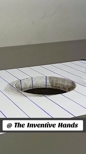 #creatorsearchinsights Illusion Drawing of 3d Hole in Paper. Like, Share and Follow for more contents like this👍😊