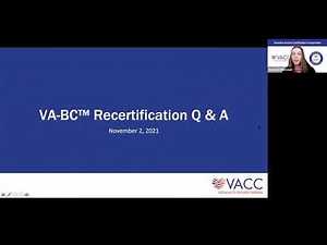 VA-BC™ Recertification Q&A with Dr. J. Hudson Garrett Jr.