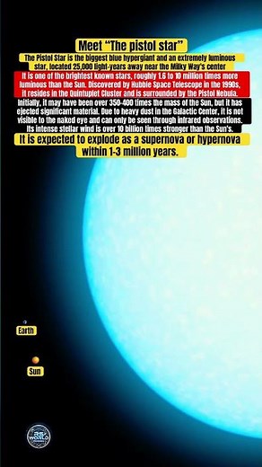 Pistol Star — a stellar giant. 🌟 #PistolStar #MassiveStar #SpaceFacts
