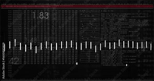 Initiating scan with red line for monitoring, bars pulsing, waveform tracing, terminal scrolling