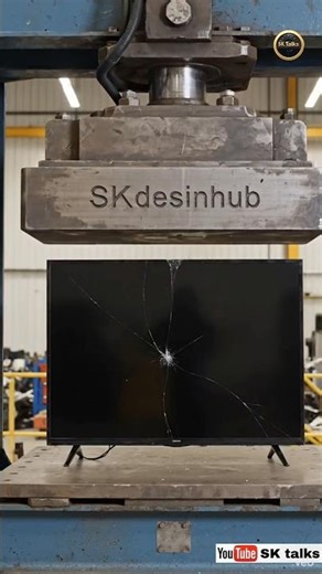 TV pressing by pressure machine . #HydraulicPressingMachine #Manufacturing #IndustrialEquipment