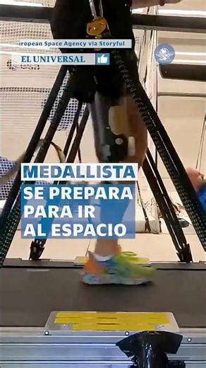 ¡Corre en microgravedad! Astronauta y velocista paralímpico prueba prótesis de pierna #shorts