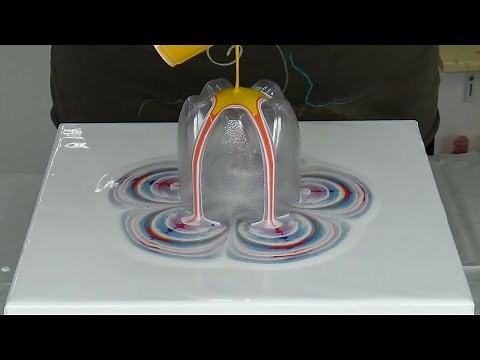 (366) Gorgeous rainbow flower ~ MUST SEE ~ Acrylic pour painting ~ Step by step ~ Paint #WithMe