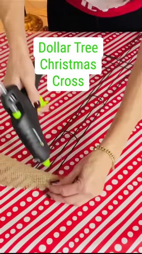 Olivia Parazine on Instagram: "Let’s make a Dollar Tree cross wreath ✝️🎄"