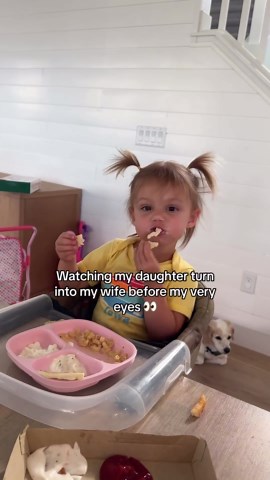 Addison Bounds on Instagram: "Looks like me but acts like her mama 😂 #toddler #girldad #fooddance"