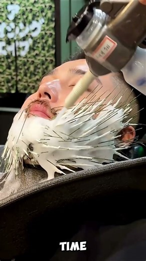 This guy's beard was really curly.