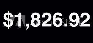 Dollar amount white increase graphics 1 to 10000 animation black screen Stock Video