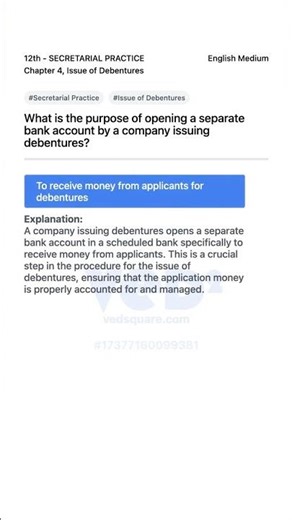 12th Secretarial Practice Issue of Debentures Explained