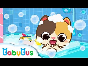 Bath Song | Baby Kitten Family | Kids Safety Tips | Nursery Rhymes | Songs for Babies | BabyBus - Videos For Kids
