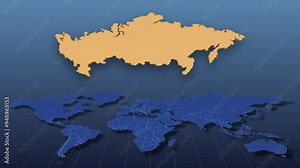 World Map Showing Russia Country in Detail