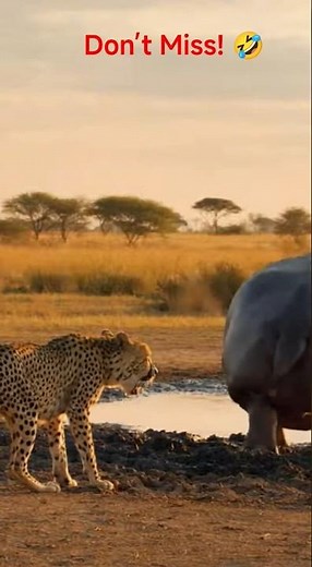 Hippo vs Cheetah – Epic Wild Encounter!