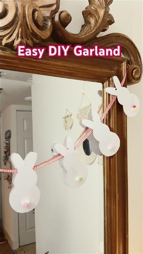 Easy DIY Bunny Garland 🐰 | Simple Paper Craft Idea #easydiycraft #eastercraftidea #5minutescraft