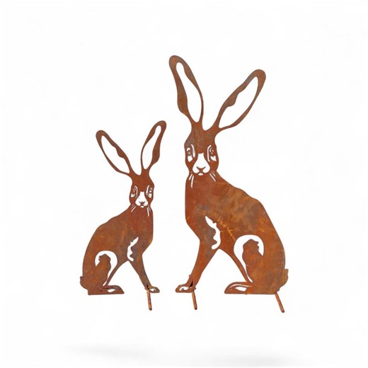 Rustic Metal Rabbit Garden Stakes – Patina Steel Easter Yard Art, Farmhouse Decor - Etsy