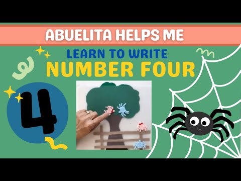 Learn to Write Number 4! 🕷️ The Spider Story for Kids *