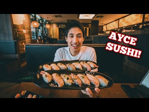 AYCE Sushi Buffet Challenge with a Competitive Eater! | Best Sushi Buffet in Singapore?!