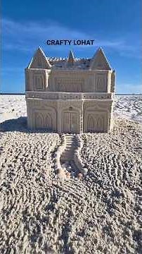 Ultimate Sandcastle Build: Medieval Mansion with Seashell Roof 🏰 #shorts #craft