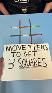 96K views · 50 reactions | Move 3 Pens to Get 3 Squares. A man plays a game where he has to solve the puzzle by moving pens. This original video was produced by Rick Lax and Alex Z. | Lists and Laughs | Facebook