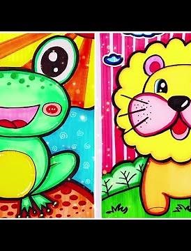 How To Draw Animals | Drawing & Painting Wild Animals | Easy Animal Drawings With colors For Kids
