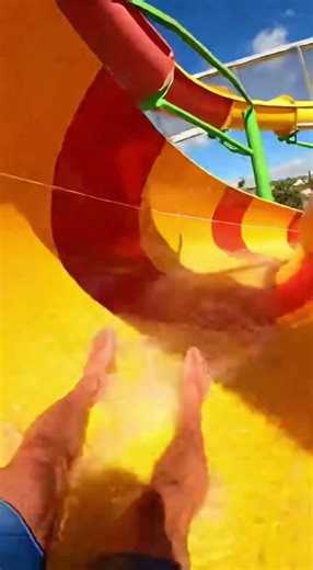 Flying Off the Water Slide! 🌊😱 #WaterSlideFail #SummerVibes #EpicWipeout #WaterPark #Adrenaline