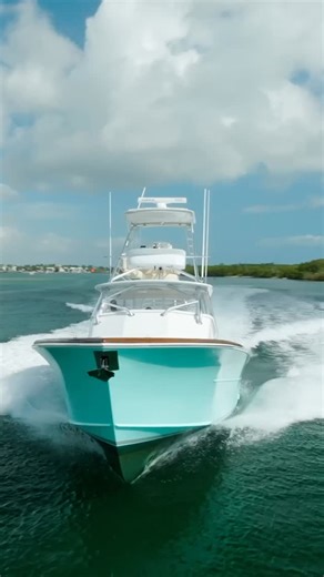 Available Now | 2024 45’ Gamefisherman Walkaround ISLAND WENCH was built for her current owner and is a good opportunity for a late-model Gamefisherman Walkaround. She is nicely-equipped and includes the following notable features: - Low hours on Quad Mercury Verado 400 HP engines, warranty remaining with recent service in June 2025 - SeaKeeper #6 Gyro Stabilizer - ELECTRO-SEA Clear Line System - Custom Bausch Tower - Sea Foam Green hull paint with faux teak accents - Garmin electronics - Gemlux