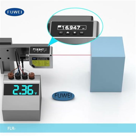 FLR-2000N-UIR IP67 OLED Digital CMOS High Frequency Industrial 20M Laser Measurement Sensor Square