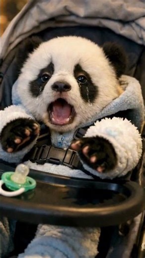 Baby Panda Crying in a Stroller 🐼🍼