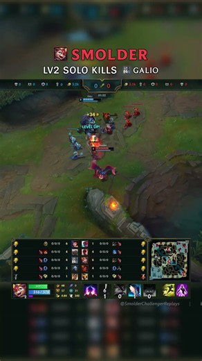 Smolder LV2 SOLO KILLS Galio | KR Grandmaster Patch 26.14 #shorts