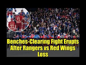 Benches-Clearing Fight Erupts After Rangers vs Red Wings Loss | Shocking Hockey Brawl!