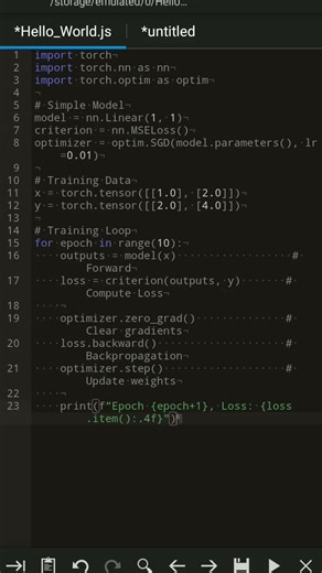 Backpropagation and Training ,Forward Pass and Loss Calculation