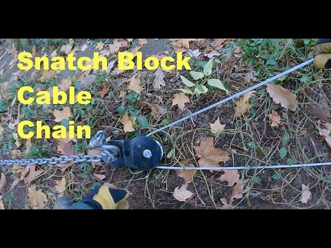 Pulling Shrubs with SNATCH BLOCK/cable/chain & Vehicle (Chevy Truck)