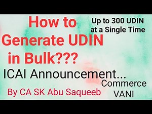 How to Generate Bulk UDIN at a Single Time??? Up to 300 UDIN at a Single Time..By CA SK Abu Saqueeb.