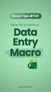31K views · 1.1K reactions | Why is no one talking about this Excel Automation?! 勞 In this tutorial you'll learn how to automate data entry in Excel using Macros! #excel #spreadsheets #workhacks #accounting #exceltips | Excelbychris | Facebook