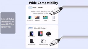 USB C to Micro USB Cable - 1.5ft, Braided, Compatible with MacBook Pro, Galaxy S22, S21, S10, Pixel, LG