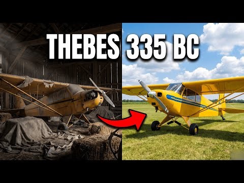 Abandoned Piper Cub Found in Barn — Complete ASMR Restoration to Yellow & Blue