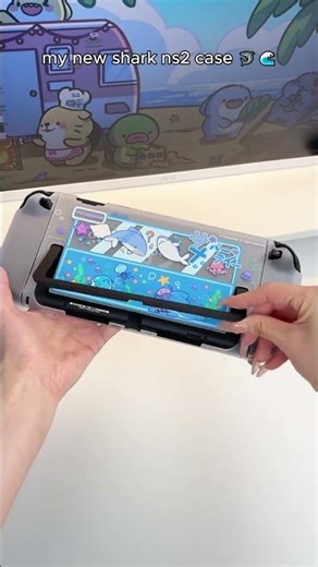 GeekShare:The cute little blue shark, I like it.#cute #switch2 #cozygamer