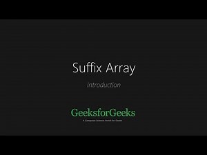 Suffix Array | Set 1 | Introduction (Visualisation) | GeeksforGeeks