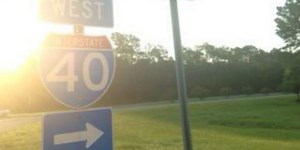 Crews work to repair sink hole on I-40