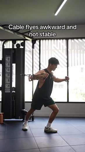 Imo the best way to do cable flyes is the most stable. If you’re trying to do a mid-chest focused cable flye with the cables set at shoulder height and find it hard to balance, I recommend setting the cables high and bending over. #fyp #fitness #gym #bodybuilding #tiktoktaughtme