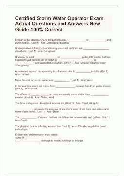 Certified Storm Water Operator Exam Actual Questions and Answers New Guide 100 Correct