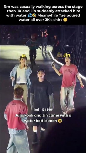 JK And Jin Splashing Water On RM Meanwhile Taehyung Poured Water JK's Shirt 😂😭 #btsshorts #jk #jin