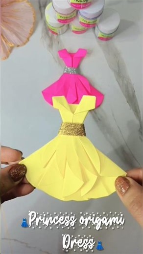 DIY Princess Dress Origami | Easy Paper Craft for Kids 👗✨ #shorts #trending