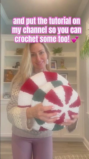 Crochet Peppermint Pillows in 3 sizes! Free tutorial on my channel!