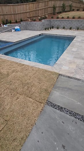 Luxury 12' by 22' Rectangle Blue Surf Pebble Sheen Swimming Pool in Atlanta